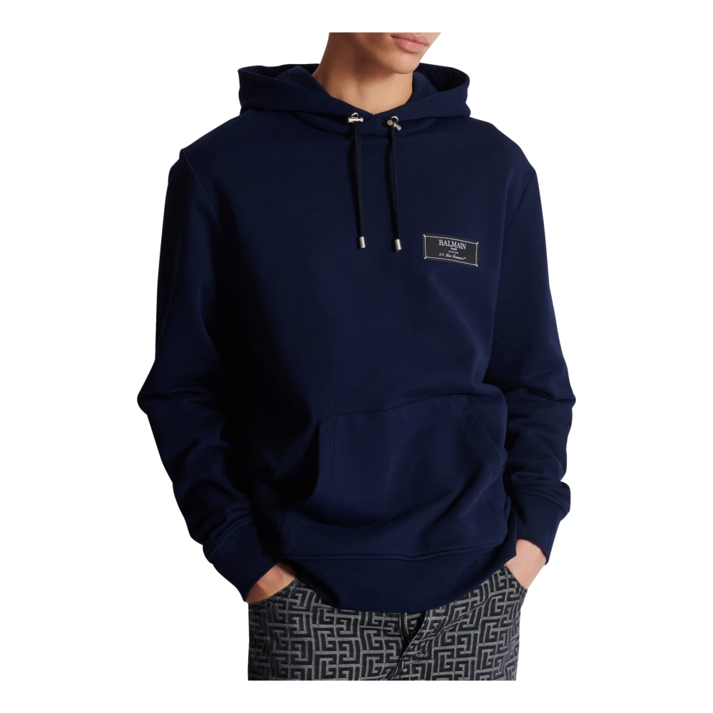 Balmain Hoodie Blue Heren