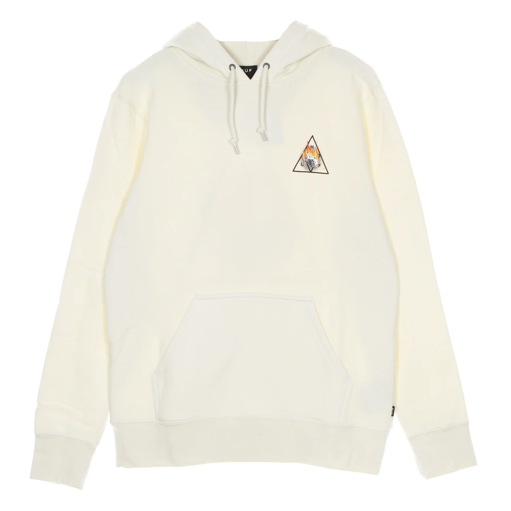 Huf Men's Beige Hoodies, S, Triangle Print Hoodie With Kangaroo Pocket