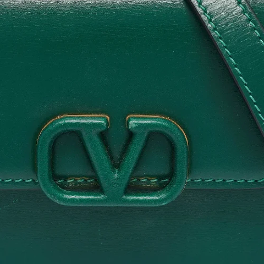 Valentino Vintage Pre-owned Leather shoulder-bags Green Dames