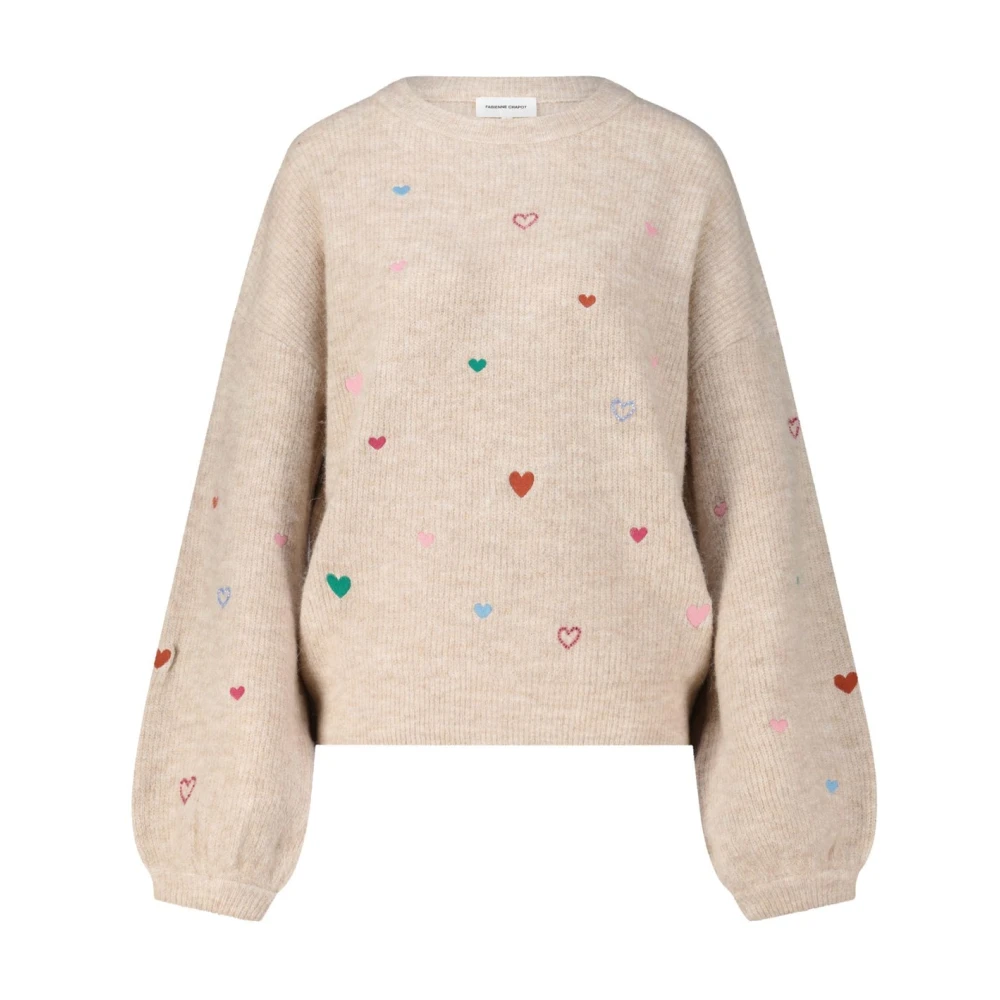 Fabienne Chapot Geborduurde Gebreide Trui Lidia Beige Dames