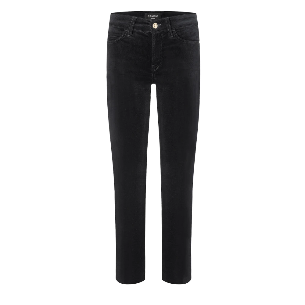 Sorte Cropped Velour Bukser