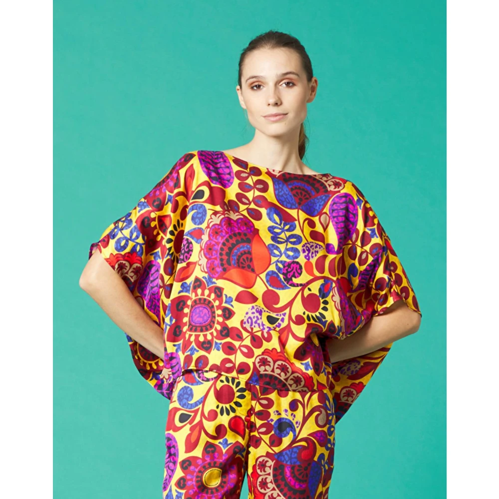 Manila Grace Doosvormige Blouse Multicolor Dames