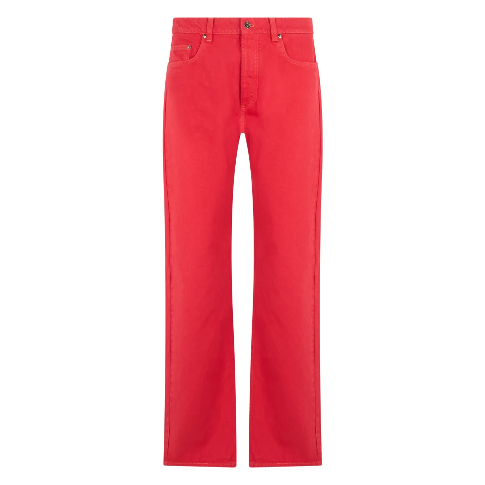 Versace Men's Red Straight Fit Jeans, W34, Straight Jeans