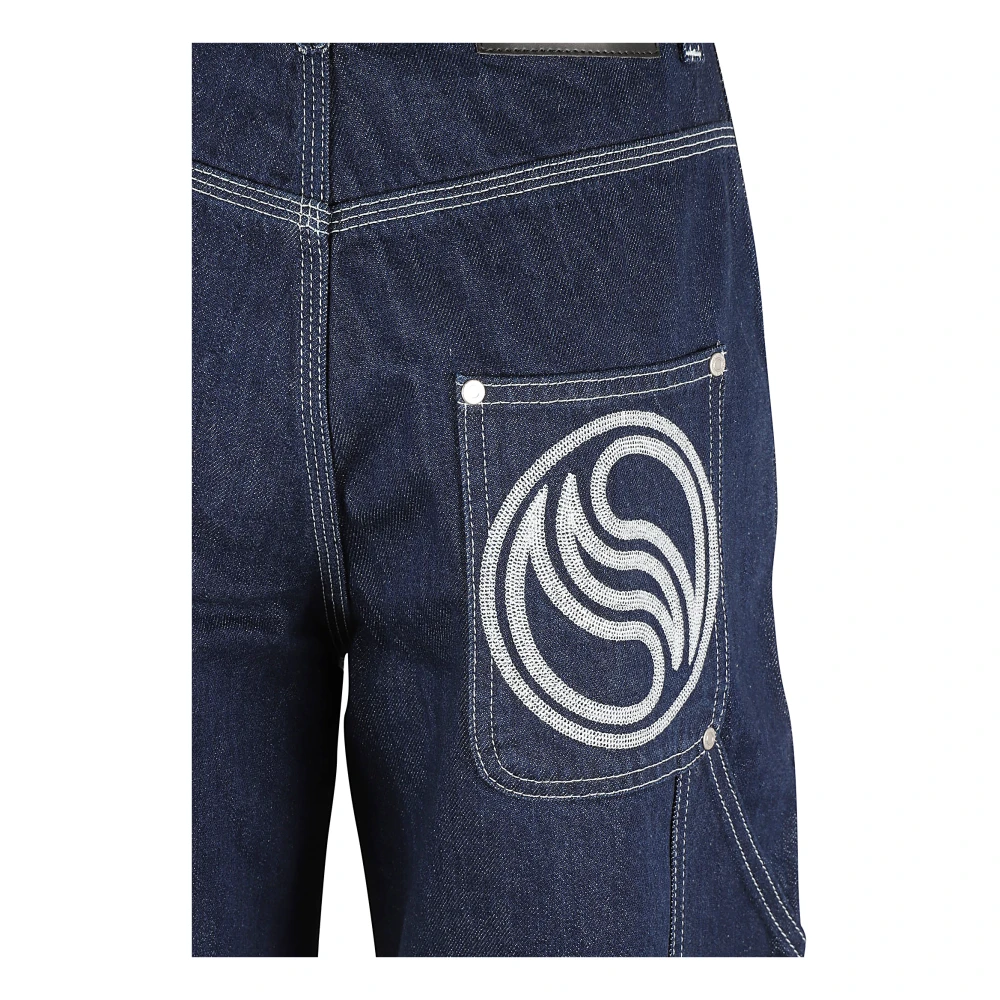Stella Mccartney Donkerblauwe S-Wave Cargo Jeans Blue Dames