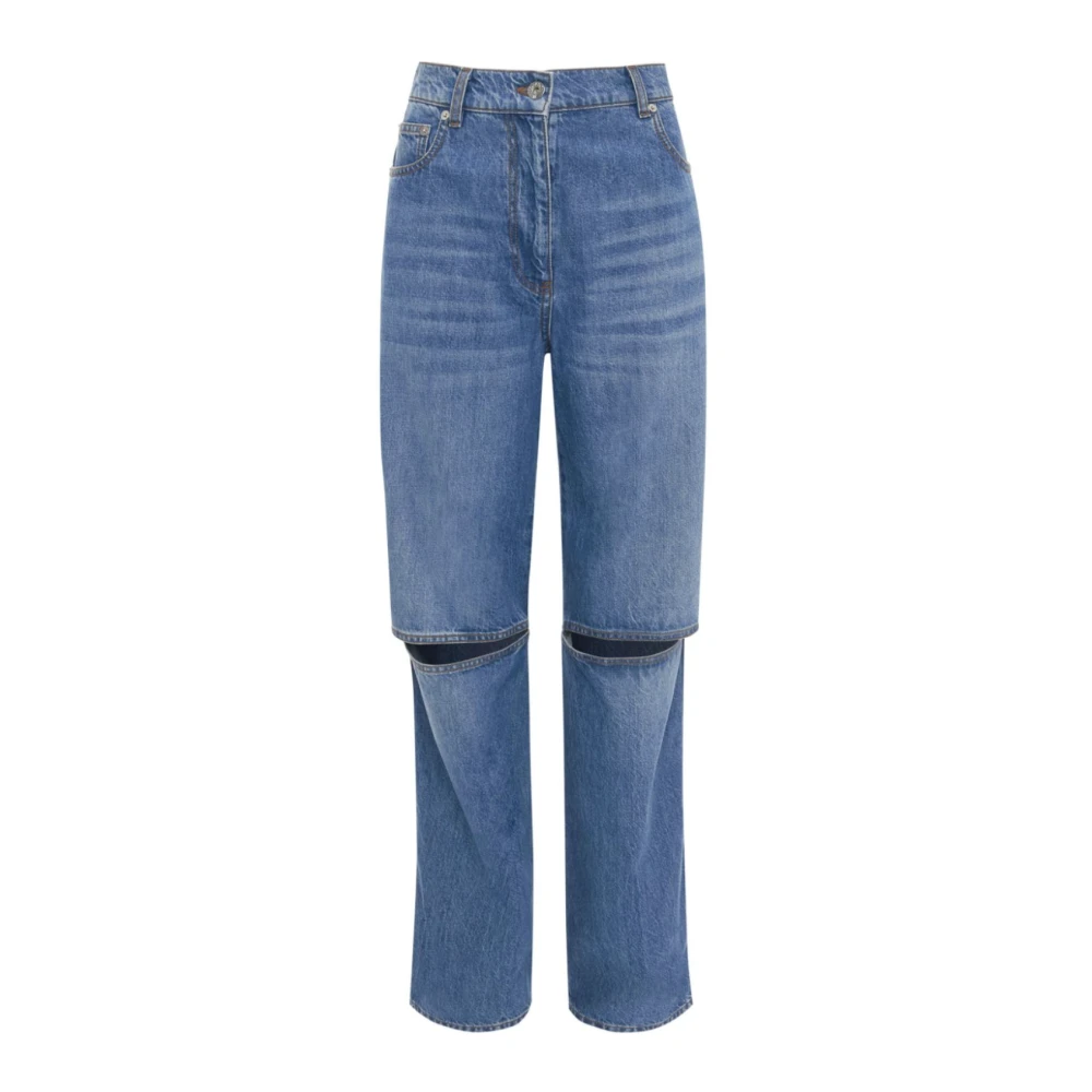 JW Anderson Bootcut jeans met knie-uitsnijding en relaxed fit Blue Dames