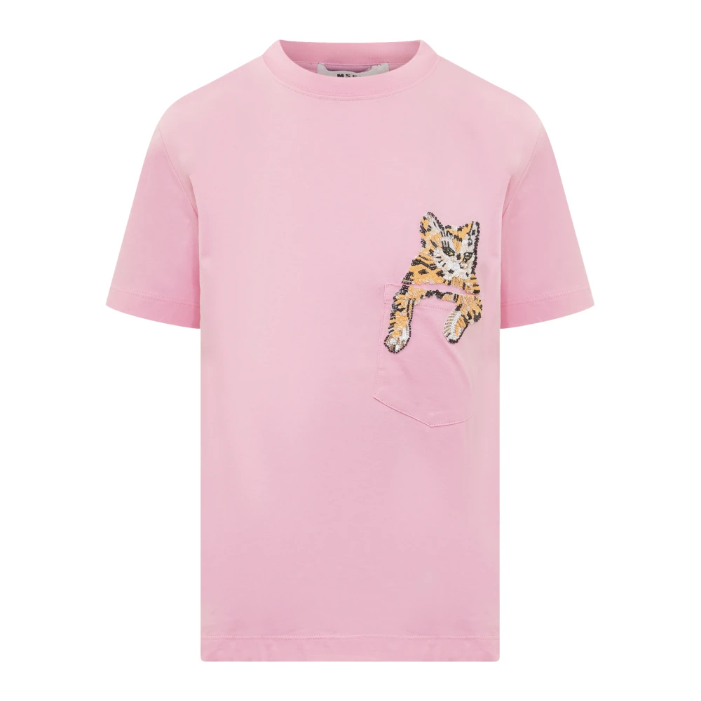 Msgm - Tops > T-Shirts - Pink - Msgm - Modalova