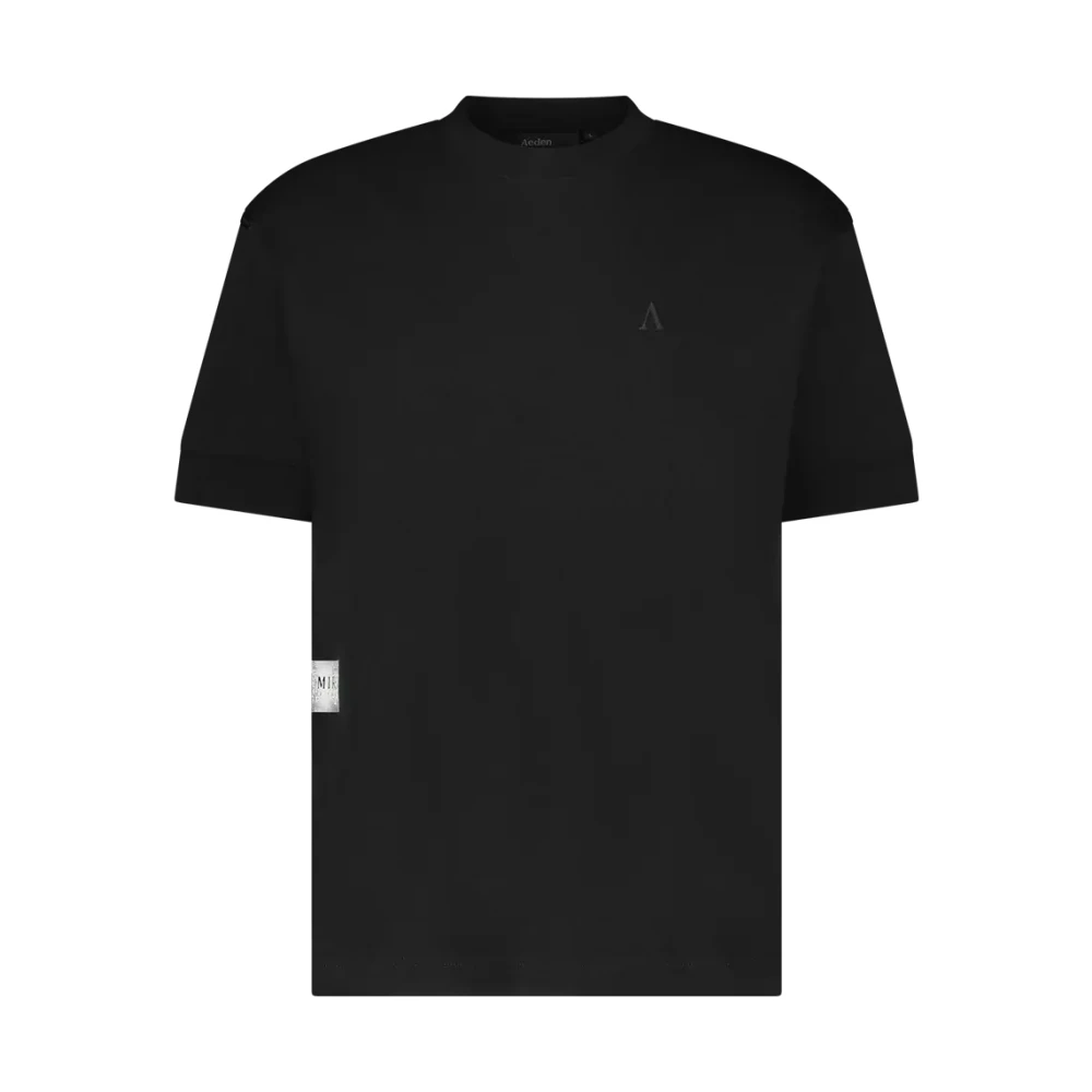 Aeden Zwarte Tee met Dan Stijl Black Heren