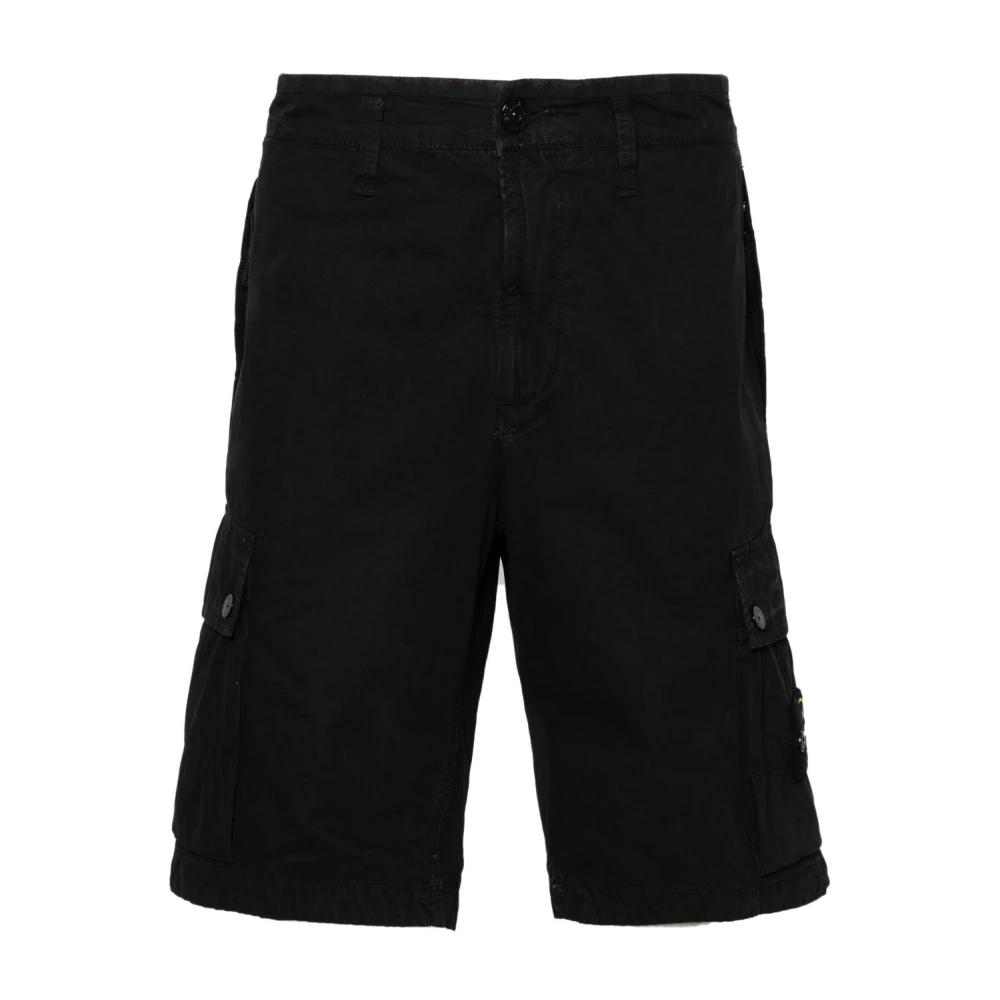 Stone Island Blue Casual Shorts, Male, W32, Slim-Fit Cargo Bermuda Shorts