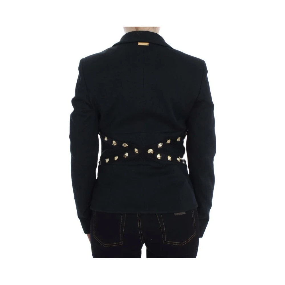 Exte Zwart Gouden Knoop Blazer Jas Black Dames
