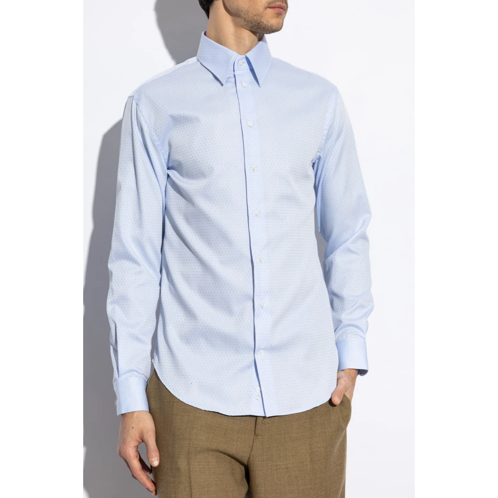 Emporio Armani Katoenen shirt Blue Heren