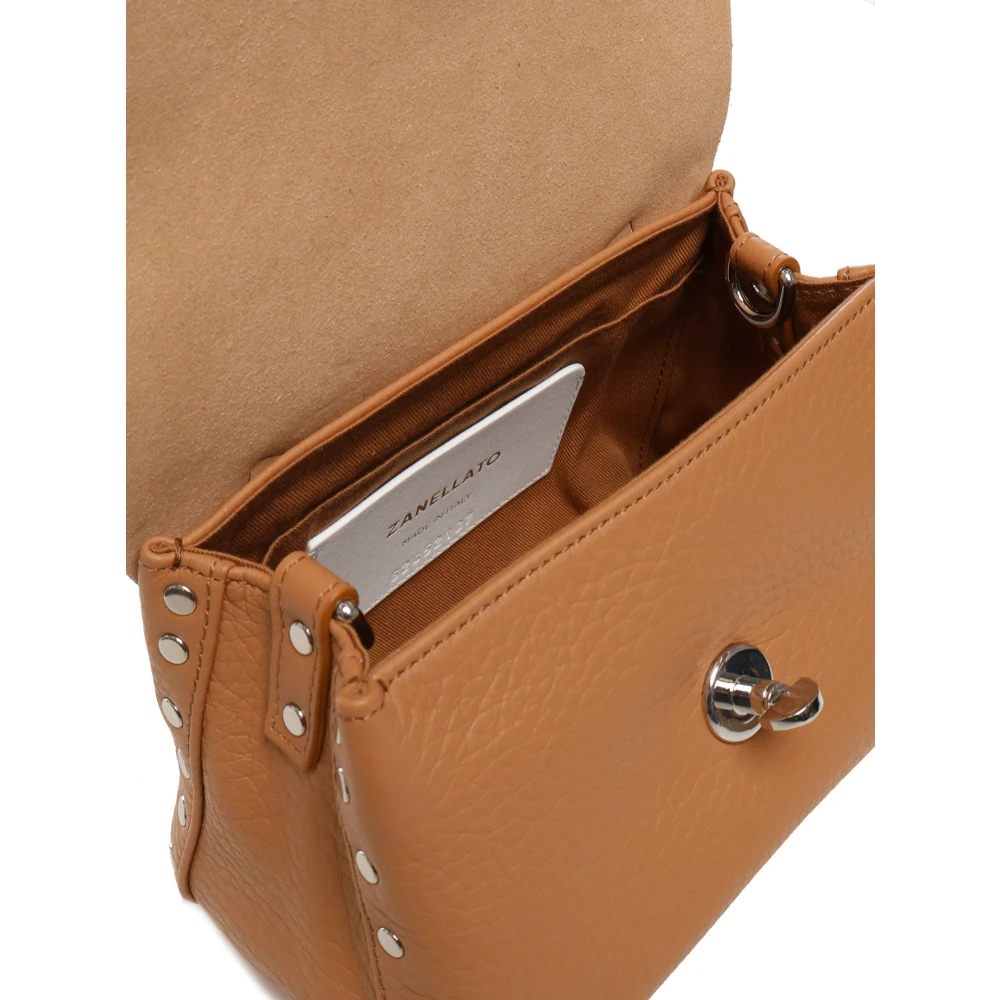 Zanellato Bruin Leren Schoudertas Brown Dames