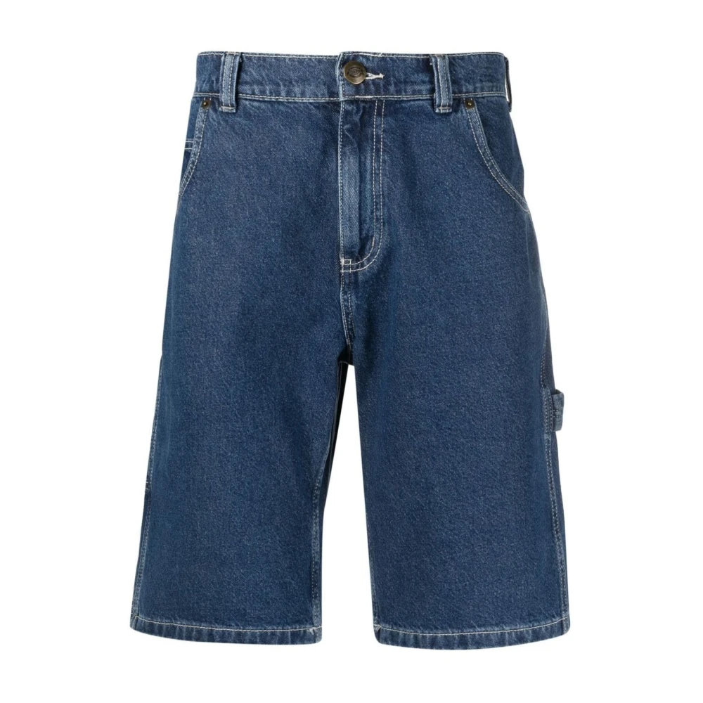 Dickies Men's Blue Denim Shorts,, Denim Workwear Shorts With Hammer Loop W30