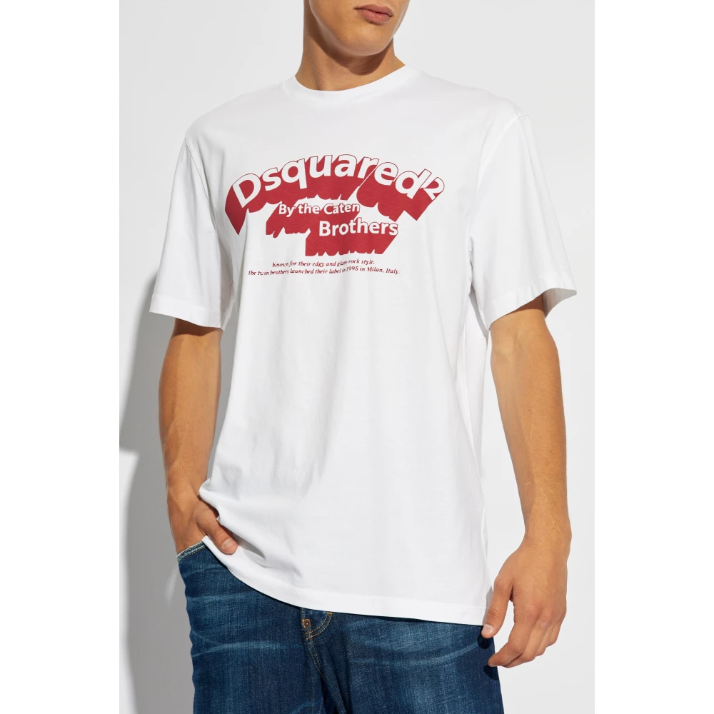 Dsquared2 T-shirt met logo White Heren