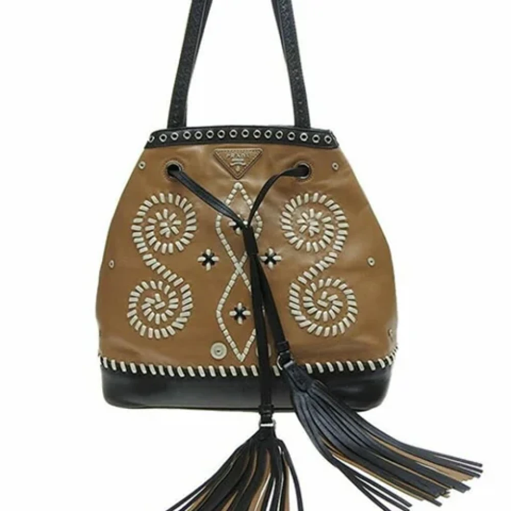 Prada Vintage Pre-owned Leather totes Brown Dames