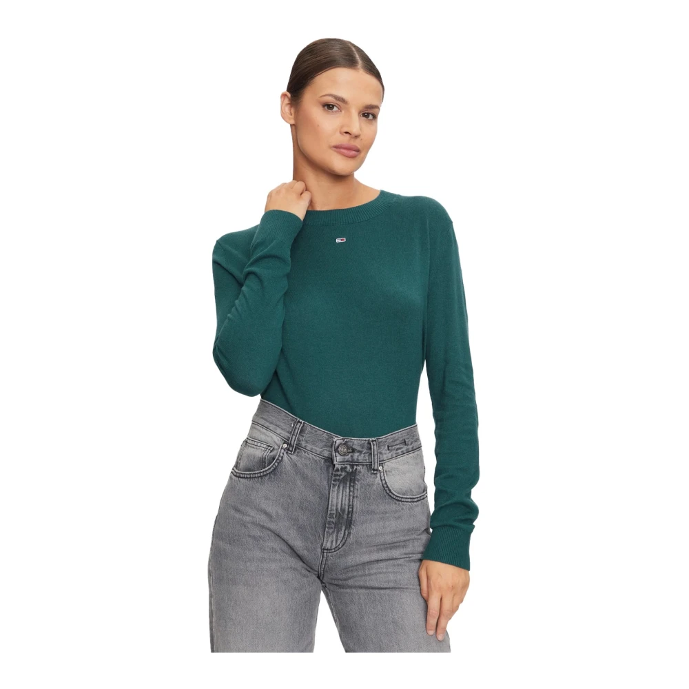 Tommy Jeans Organische Katoenen Trui Blauw Green Dames