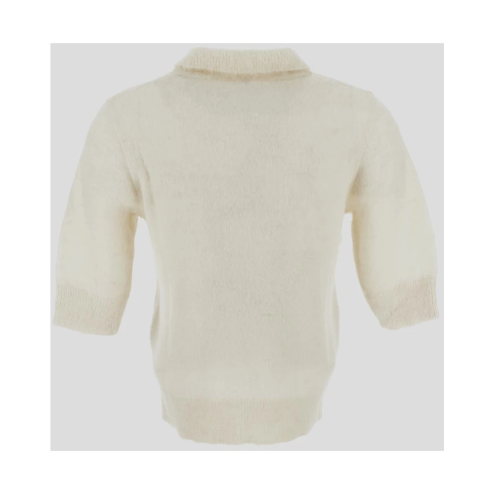 Lardini Alpaca Gebreide Polo Beige Dames