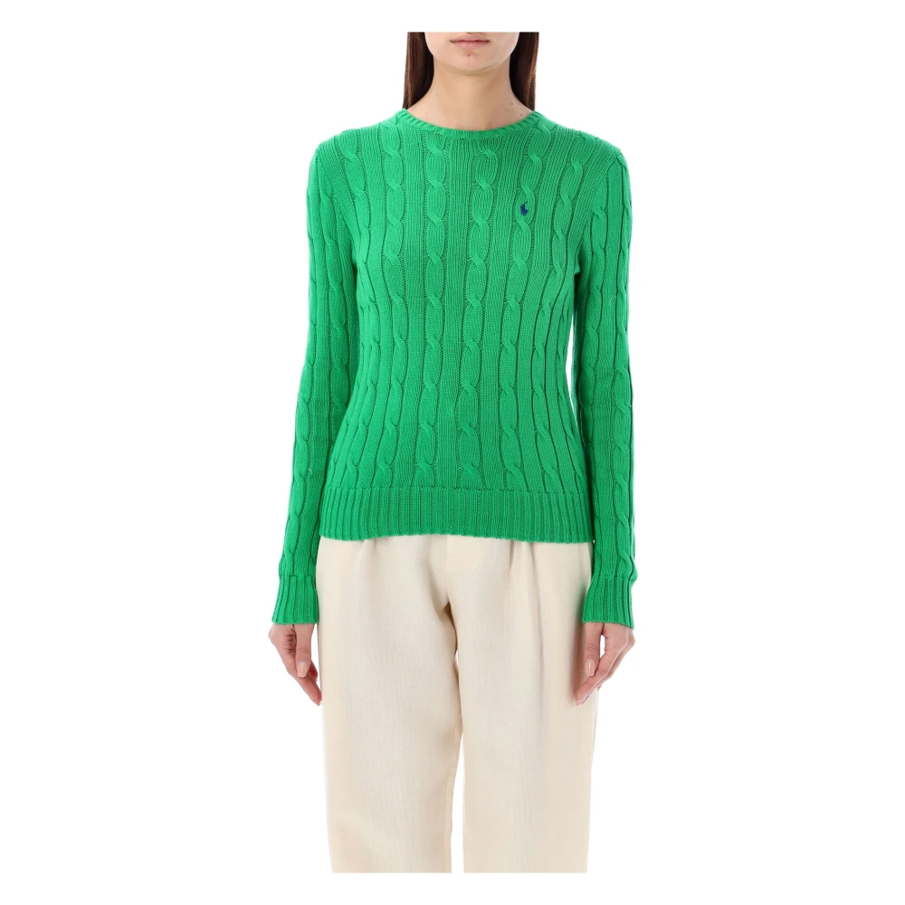 Ralph Lauren Groene Cable-Knit Crewneck Sweater Green Dames