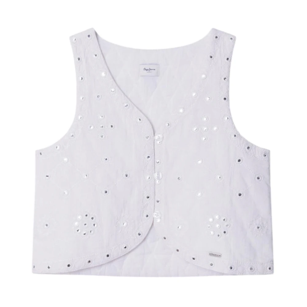 Pepe Jeans Unisex Kids White Holly Vest - Waistcoats - 12 Y - Kids