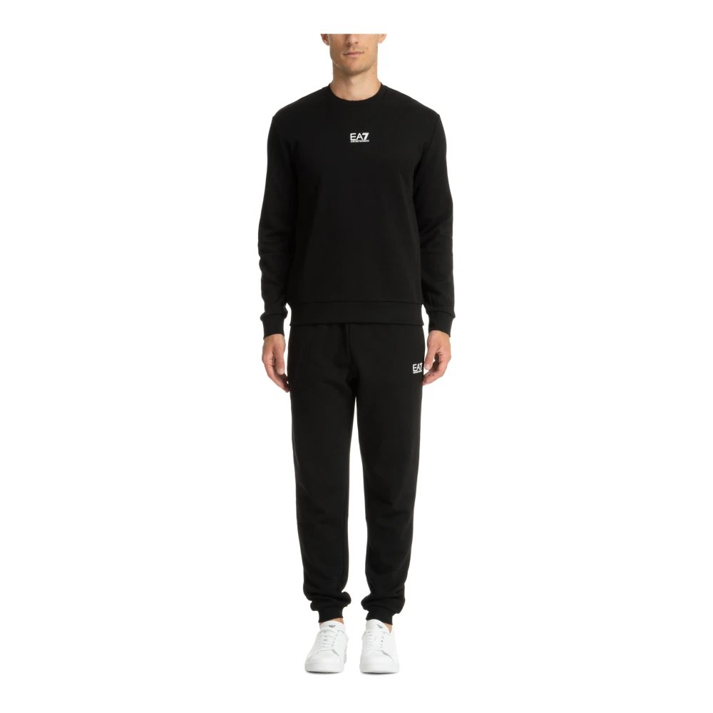 Emporio Armani EA7 Effen Tracksuit met Elastische Taille en Zakken Black Heren