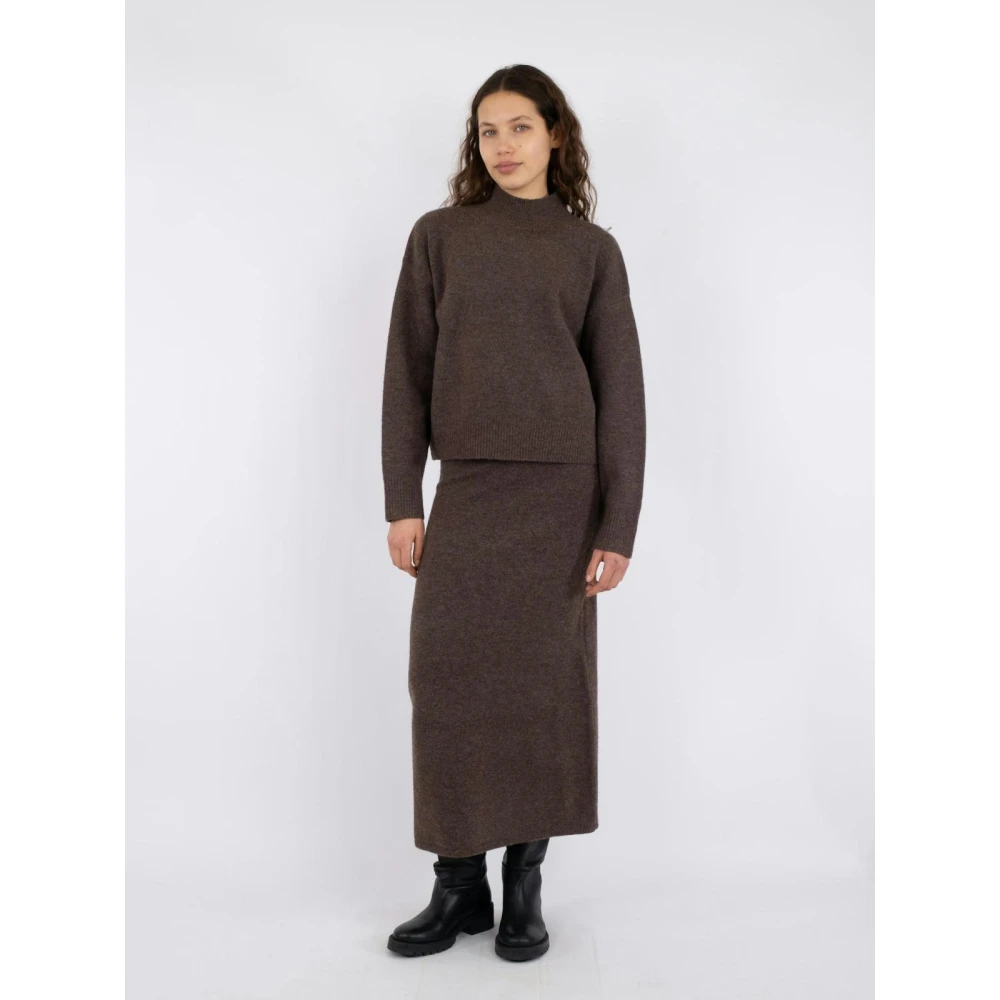 NEO NOIR Gebreide Blouse Brown Dames