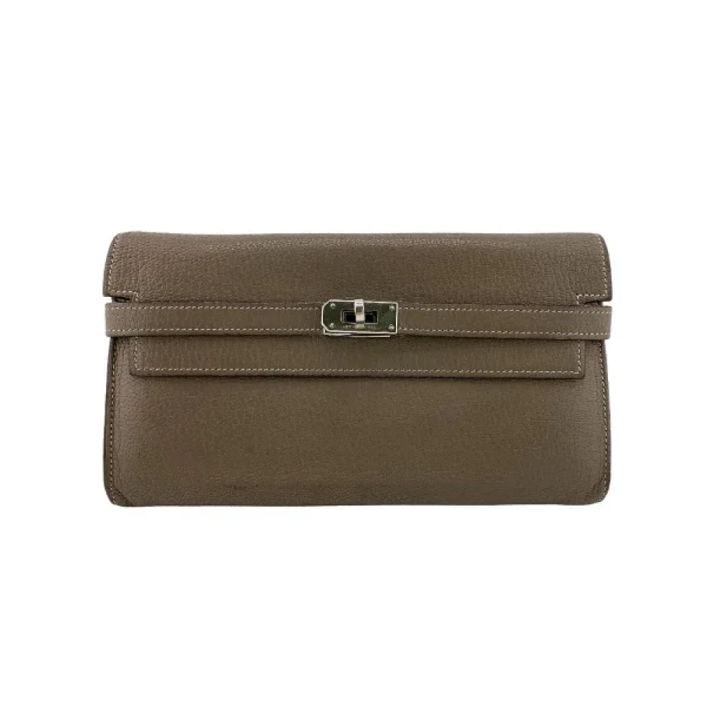 Hermès Vintage Pre-owned Leather wallets Gray Unisex