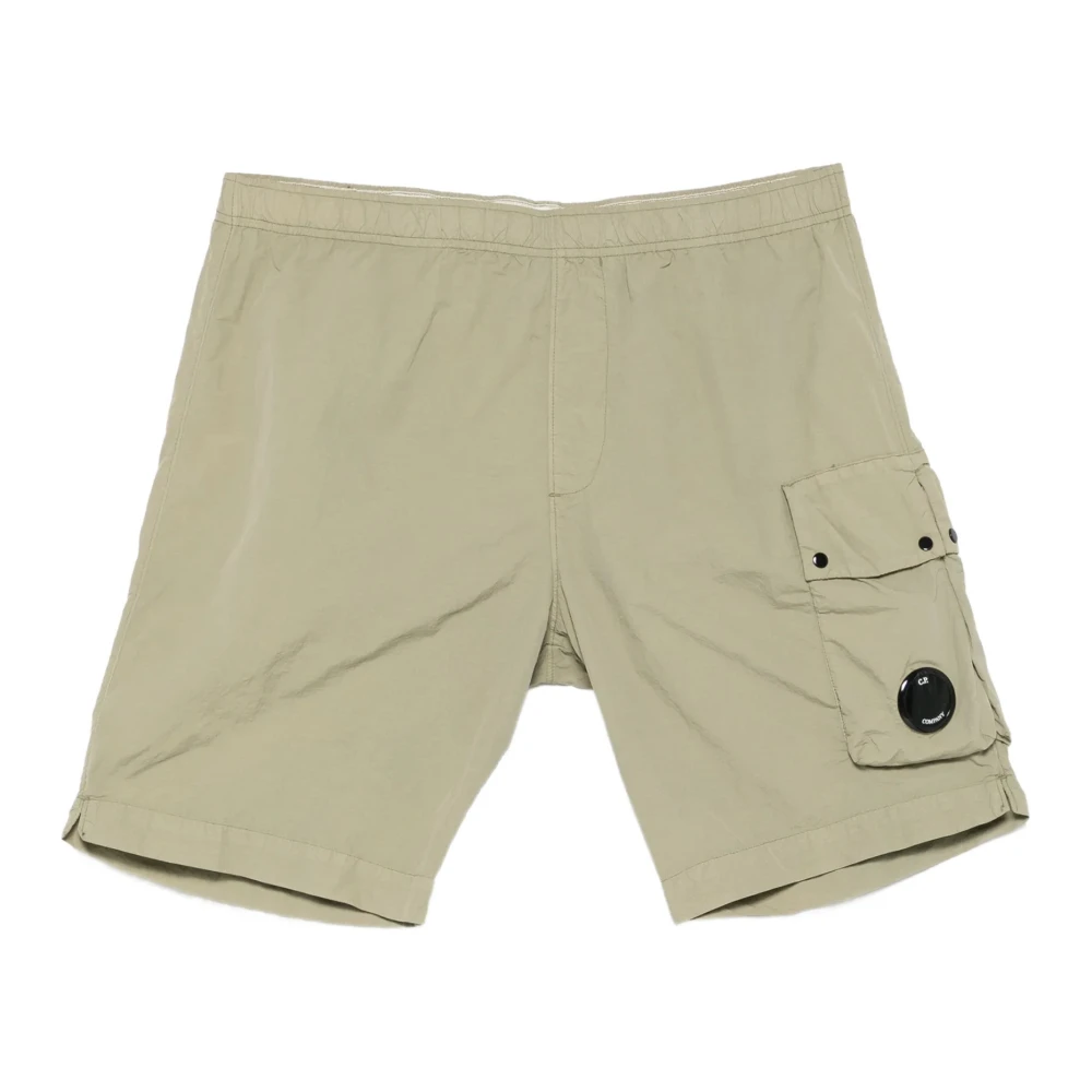 C.p. Company Men's Green Beachwear, M, Lens-Detail Cargo Swim Shorts