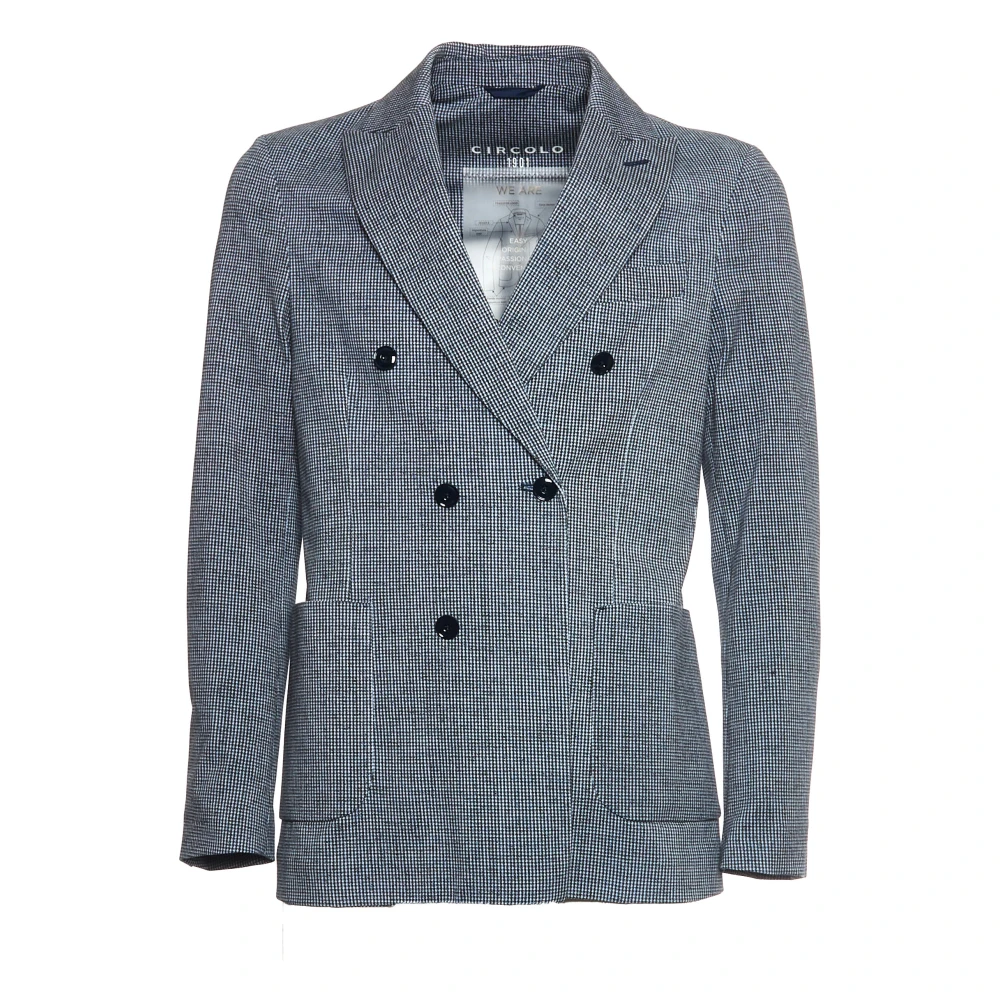 Circolo 1901 Men's Blue Double-Breasted Blazer