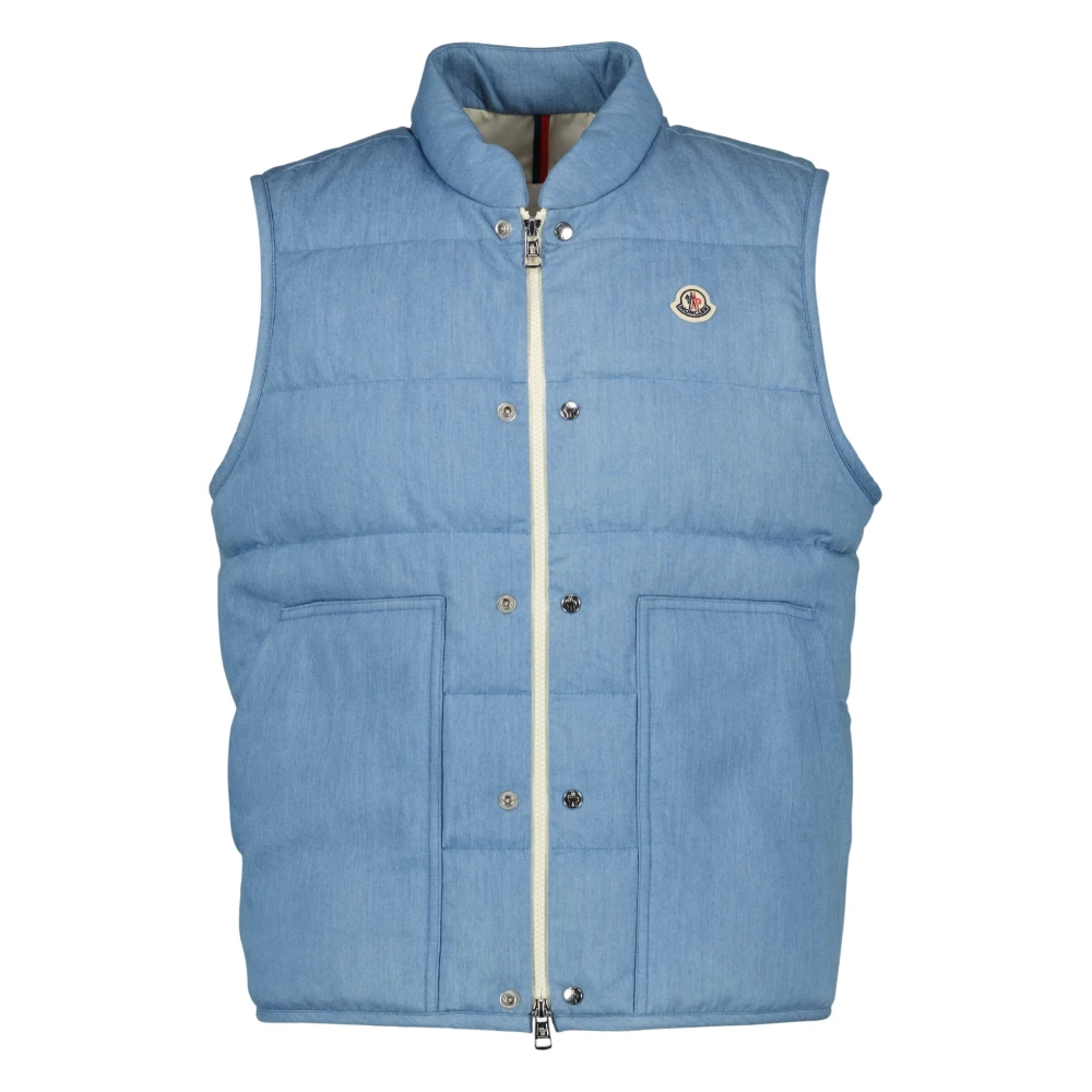 Moncler Men's Blue Heceta Denim Down Gilet - Waistcoats - L - Jackets
