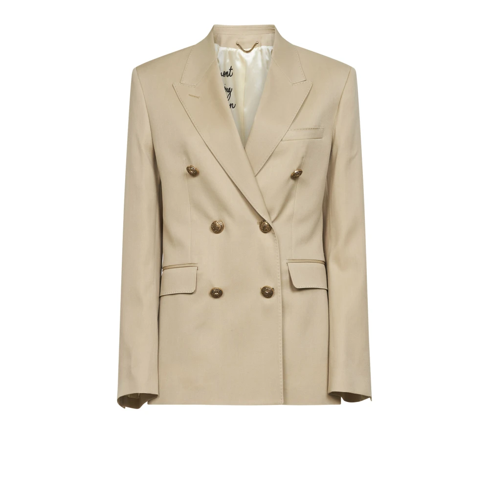 Golden Goose Women's Beige Double-Breasted Blazer - Blazers - L- Jackets