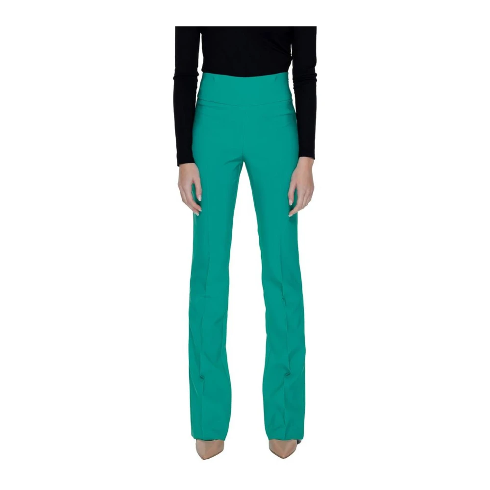 Sandro Ferrone Groene Elastische Blend Sigarettenbroek Green Dames