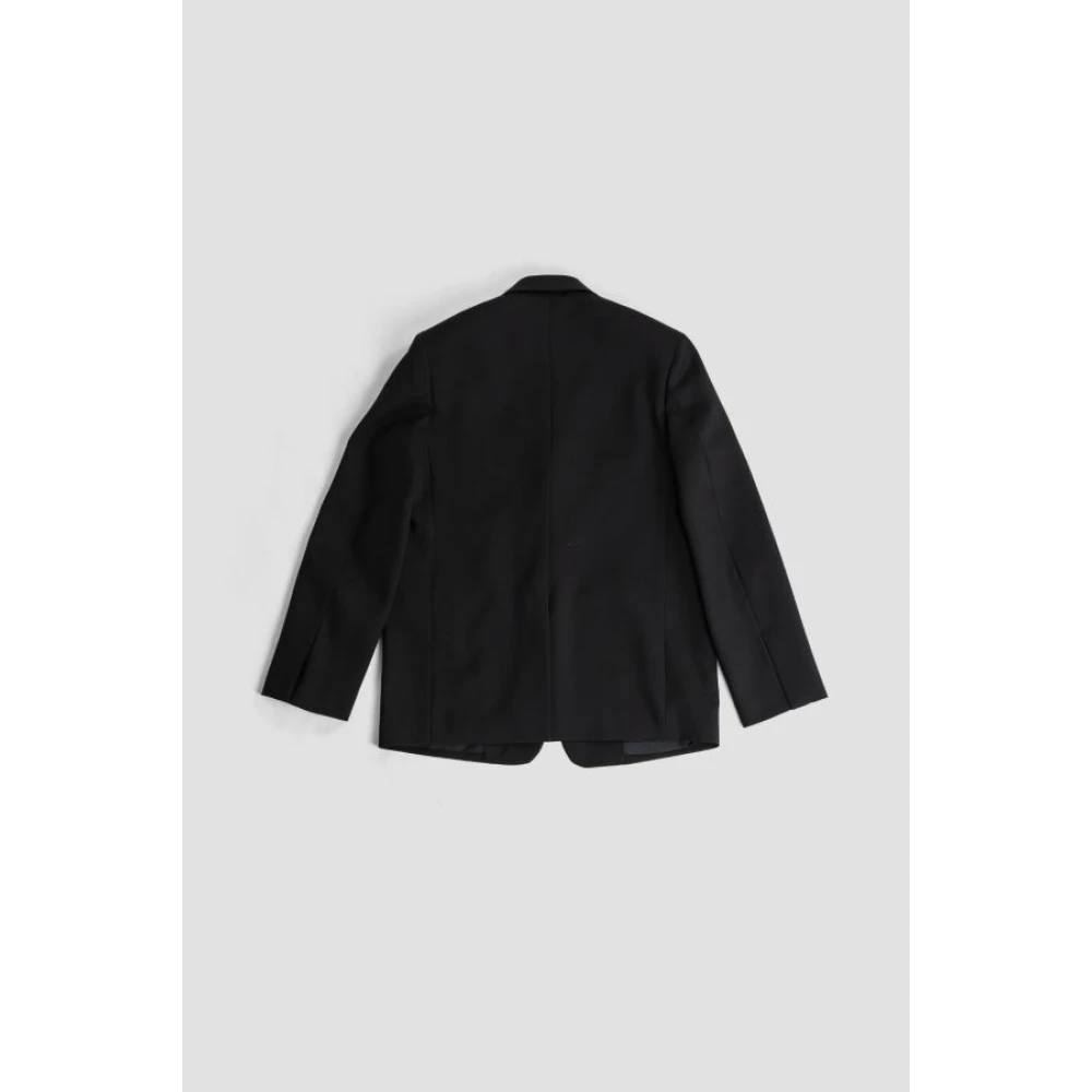 Jil Sander Zwarte Wol Gabardine Blazer Jas Black Heren