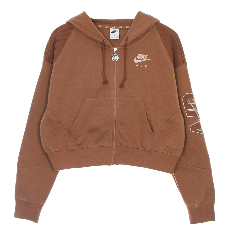 Nike Oversized Lightweight Zip Hoodie Brown Heren