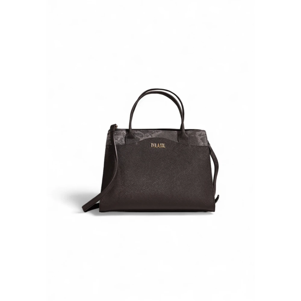 Alviero Martini 1a Classe Zwarte Schoudertas Katoen-Polyester Mix Black Dames