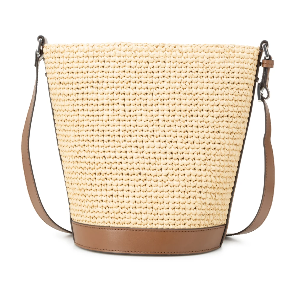 Michael Kors Strooien Emmerzak met Leren Details Beige Dames