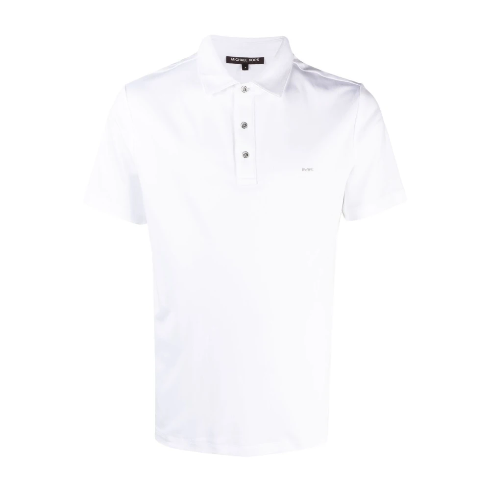 Michael Kors Men's White Embroidered Logo Polo Shirt - Polo Shirts - M - Tops