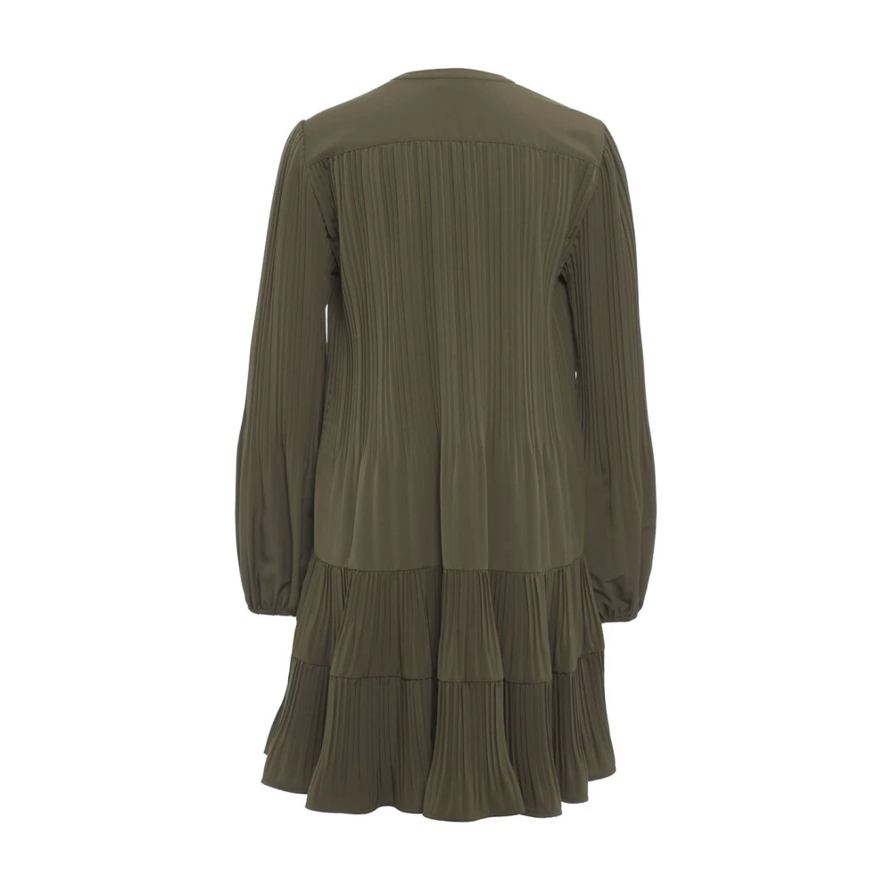 Liu Jo Geplooide Crêpe Jurk met Ruches Green Dames