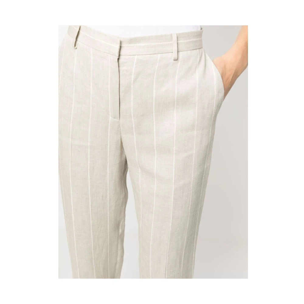 Antonelli Firenze Gestreepte linnen broek Beige Dames