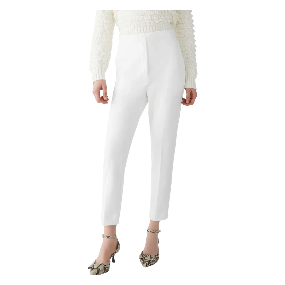 Iblues Witte Broek Stretch Jersey Broek White Dames