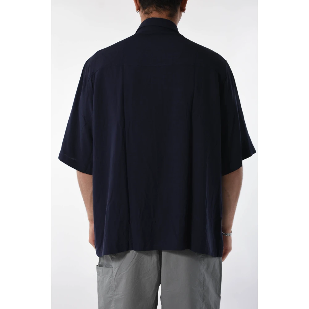 Armani Exchange Viscose Overhemd met Knopen Blue Heren