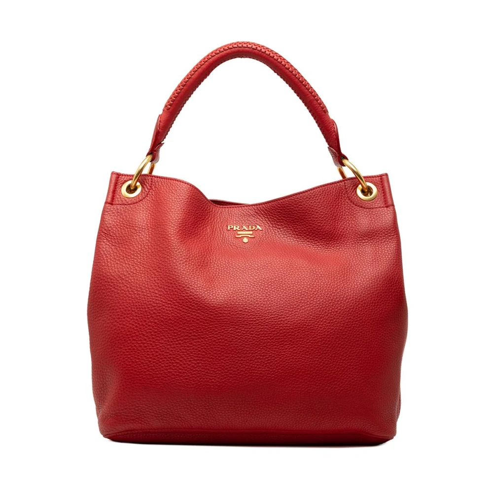Prada Vintage Women's Red Vintage Handbags, One Size, Pre-Owned Leather Hobo Bag