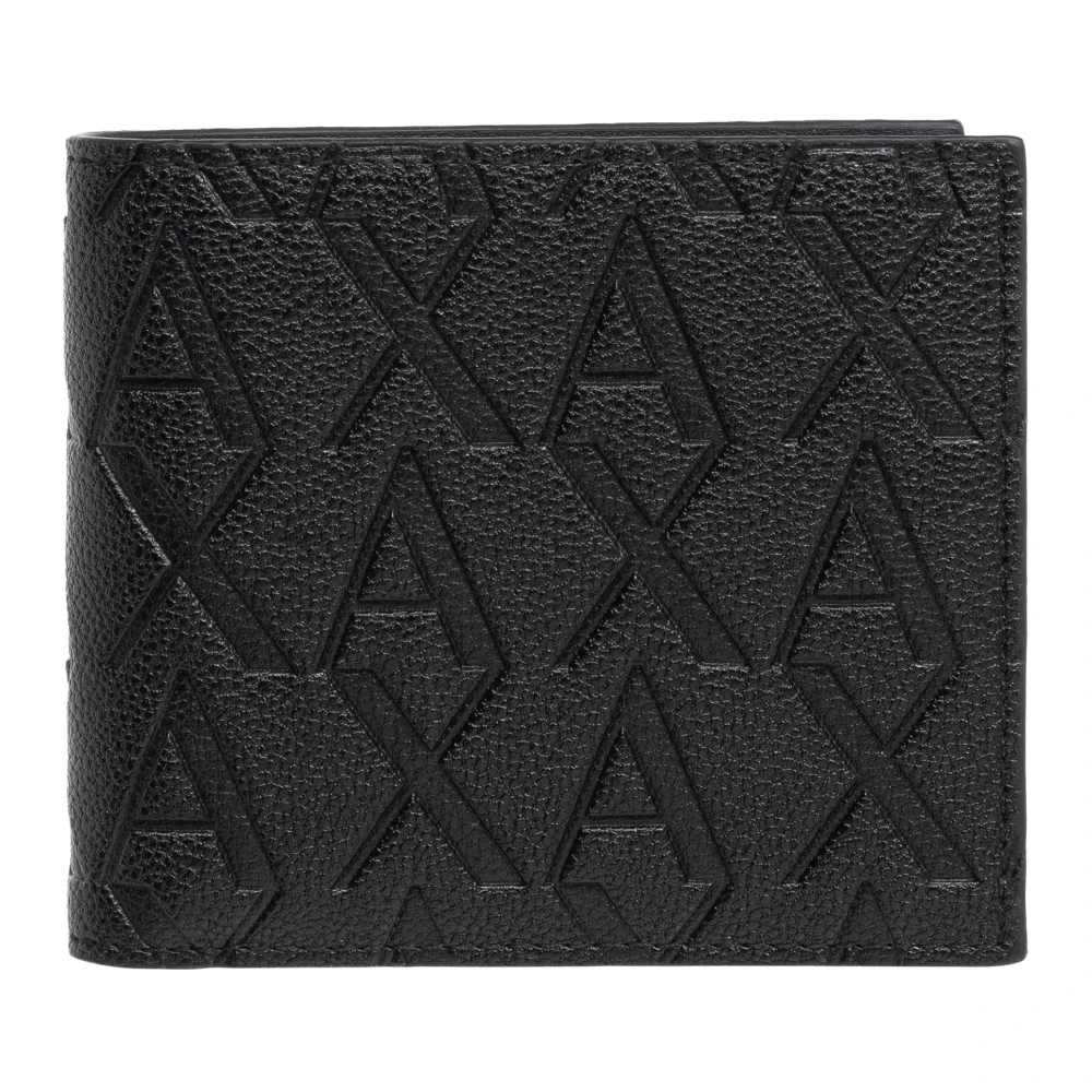 Armani Exchange Logo Plain Portemonnee met Kaartsleuven Black Heren