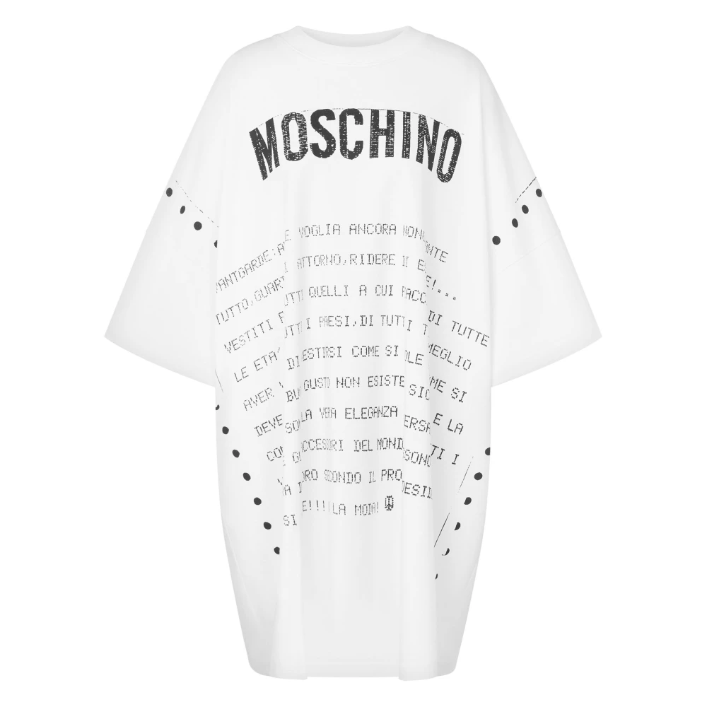 Moschino Women's White Short Dresses,, Dress With Front Print Extra Small