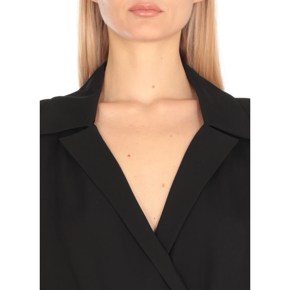 Khaite Zijden zwarte blouse met reverskraag Black Dames