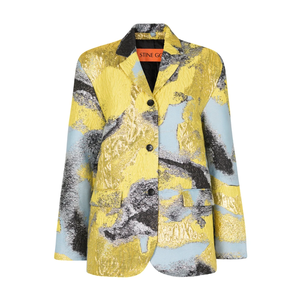 Stine Goya Multicolor Blazers, Female, S, Elevated Woven Jacquard Blazer