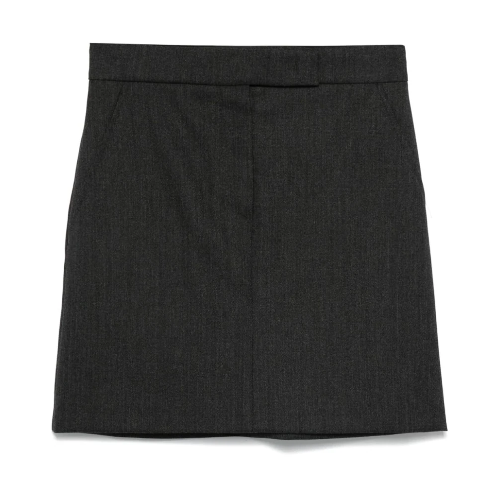 Max Mara Grijze Wollen Rok Mêlee Effect Gray Dames