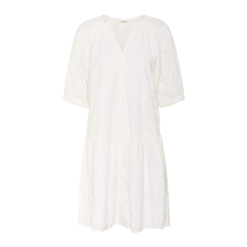 Soaked In Luxury White Elegant Dress With Flounce Details - Female - Short Dresses - Xl - Dresses