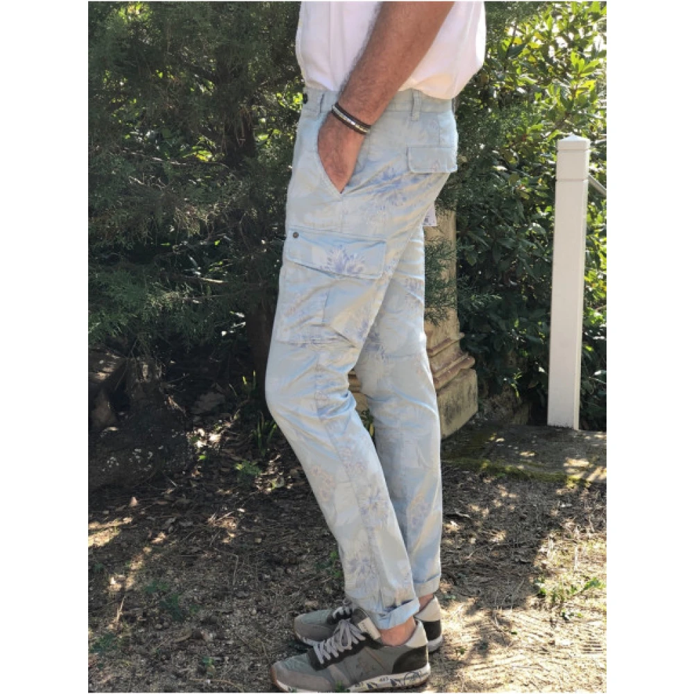 Mason's Cargo Broek met Bloemenprint Gray Heren