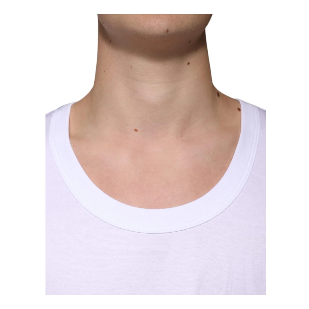Dolce & Gabbana Witte Katoenen Tanktop White Heren