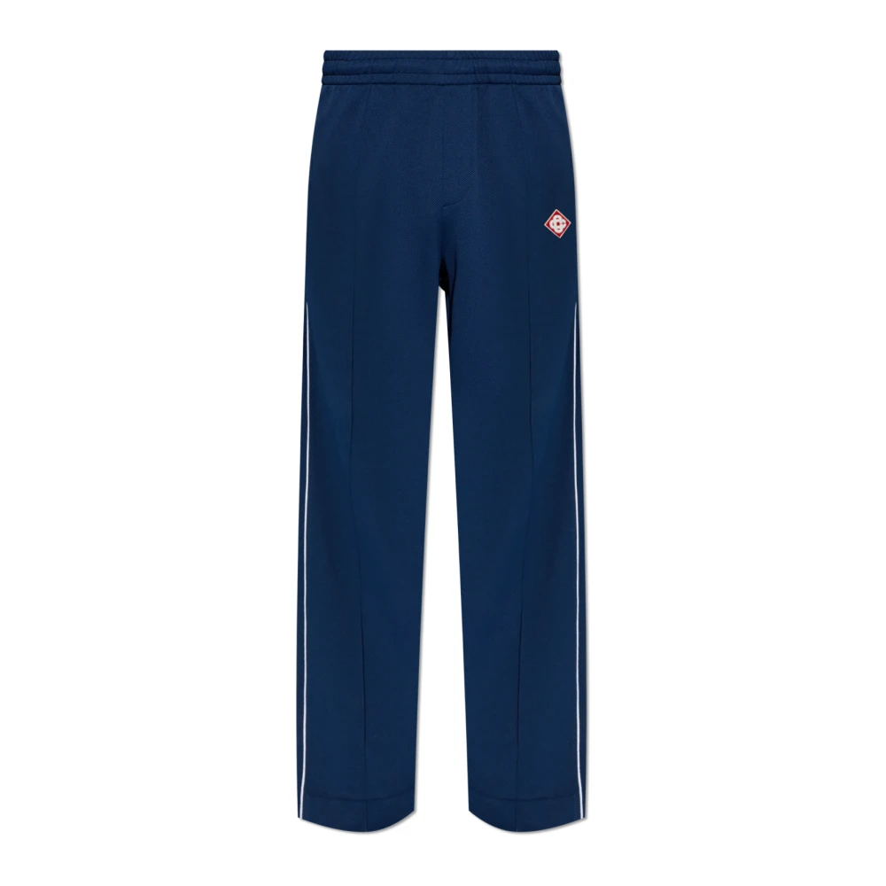 Casablanca Men's Blue Sweatpants, L, Logo Joggers