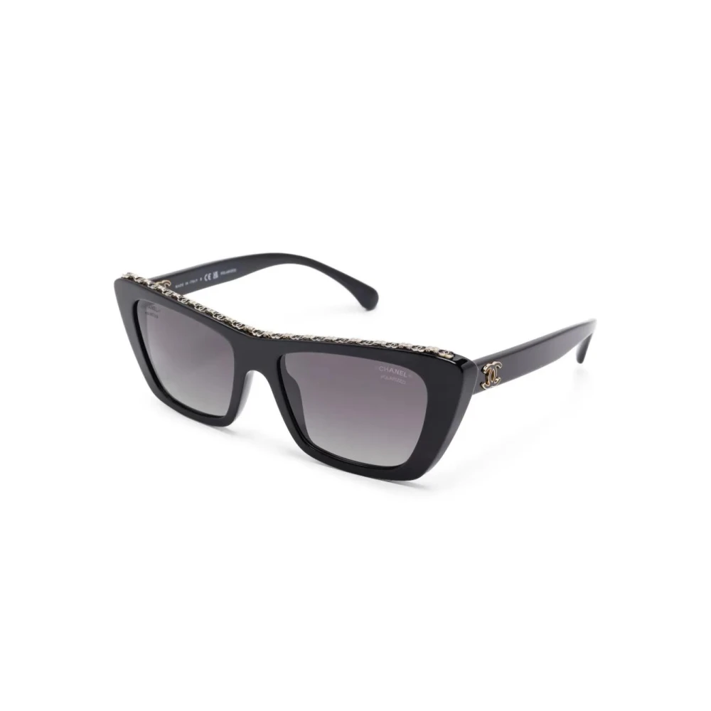 Chanel Women's Black Butterfly Sunglasses - Sunglasses - 54 Mm - Accessories